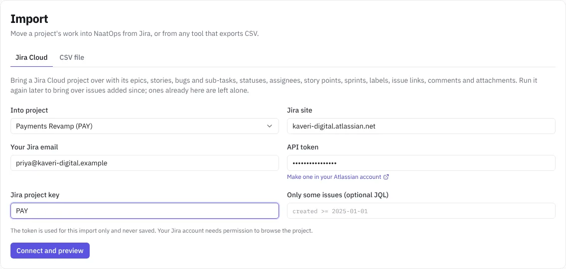 Connecting to Jira