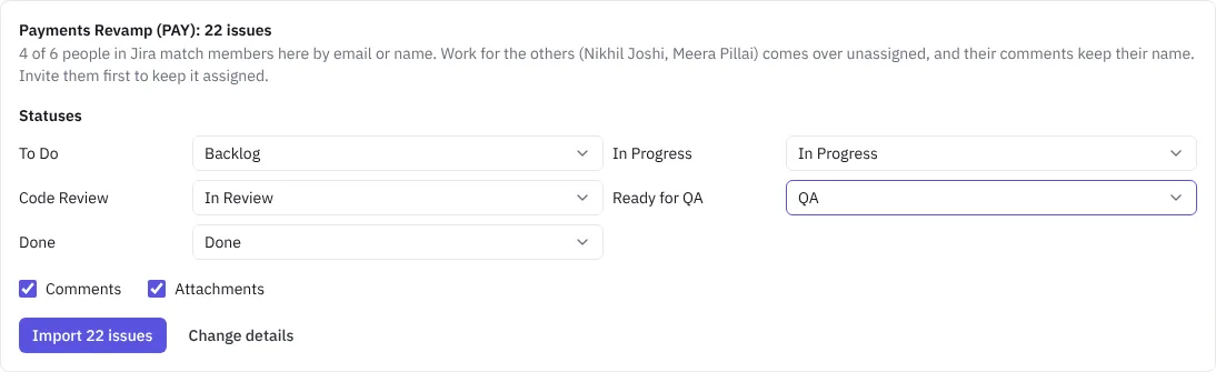 Checking the Jira preview