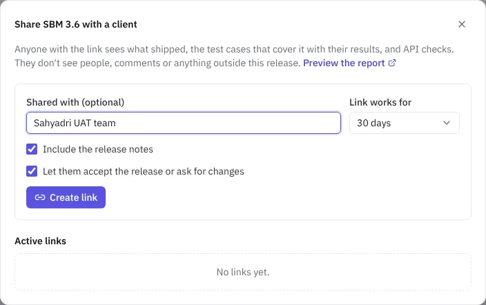 Sharing a release