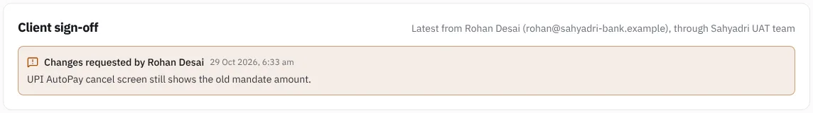 Sign-offs on the release page